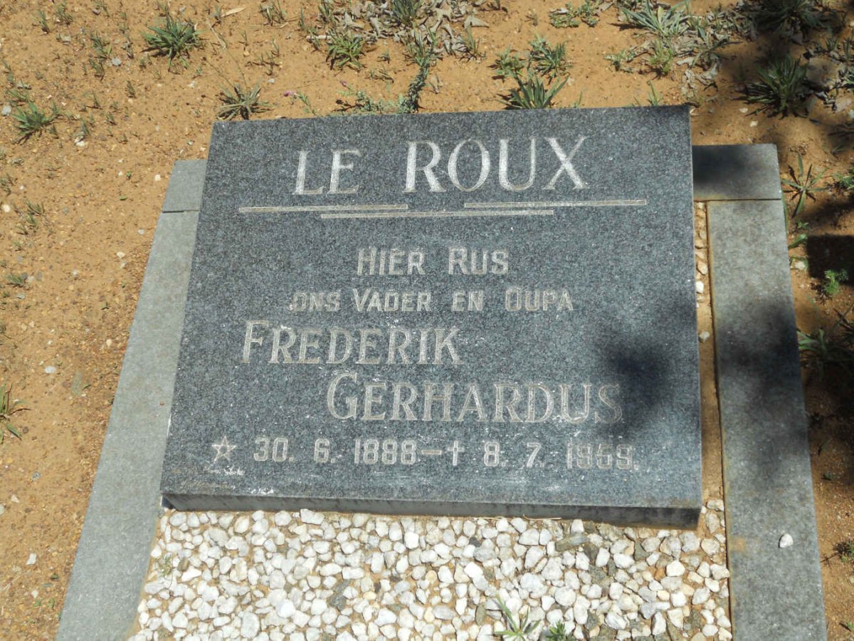 ROUX Frederik Gerhardus, le 1888-1959