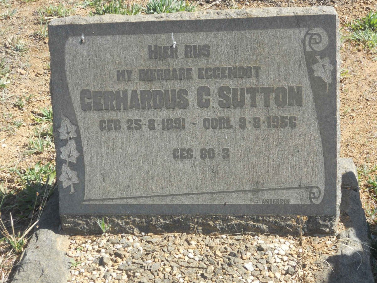 SUTTON Gerhardus C. 1891-1956