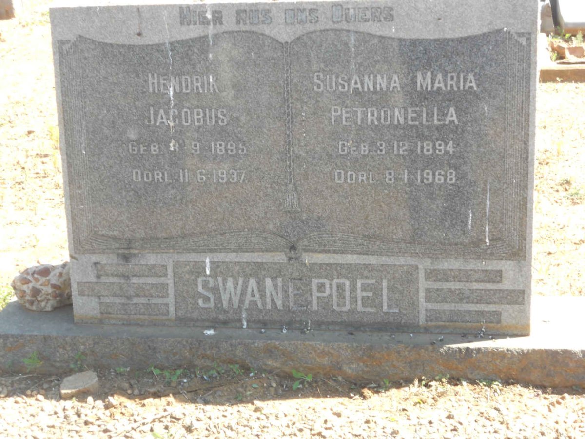SWANEPOEL Hendrik Jacobus 1895-1937 &amp; Susanna Maria Petronella 1894-1968