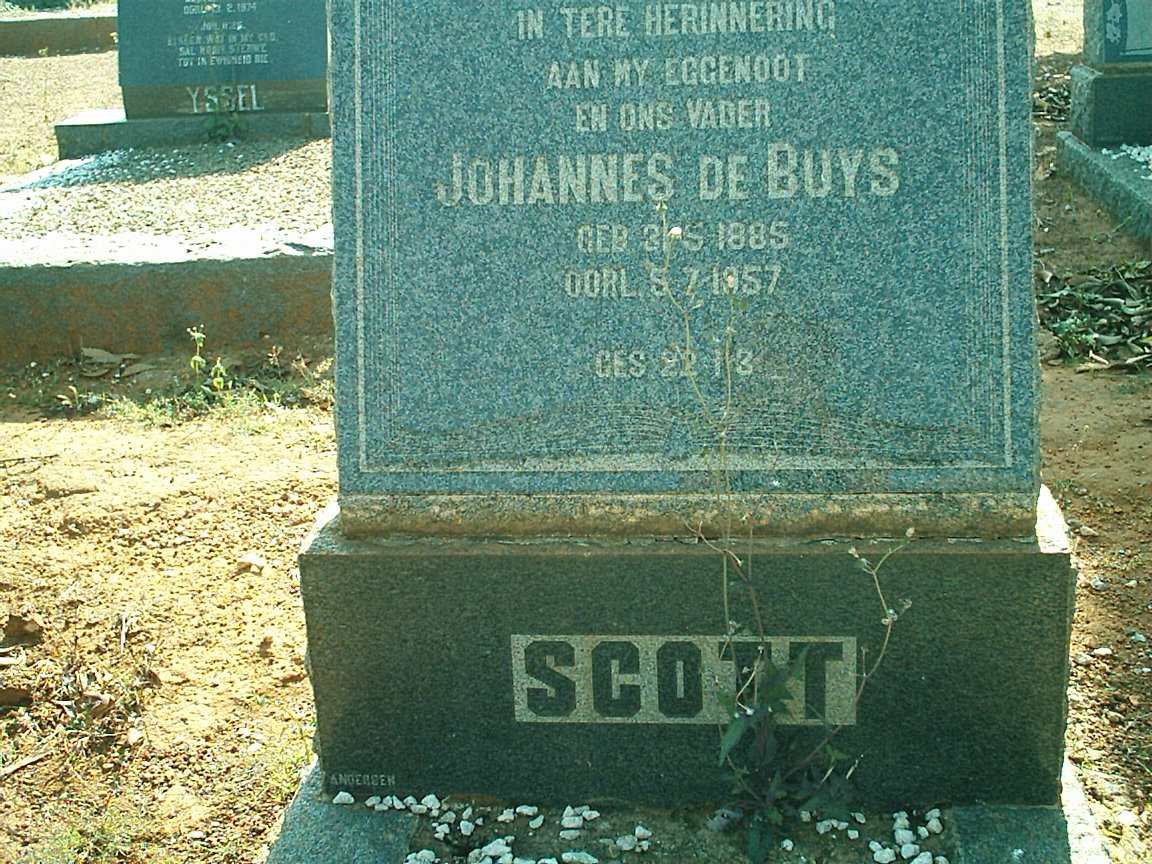 SCOTT Johannes de Buys 1885-1957