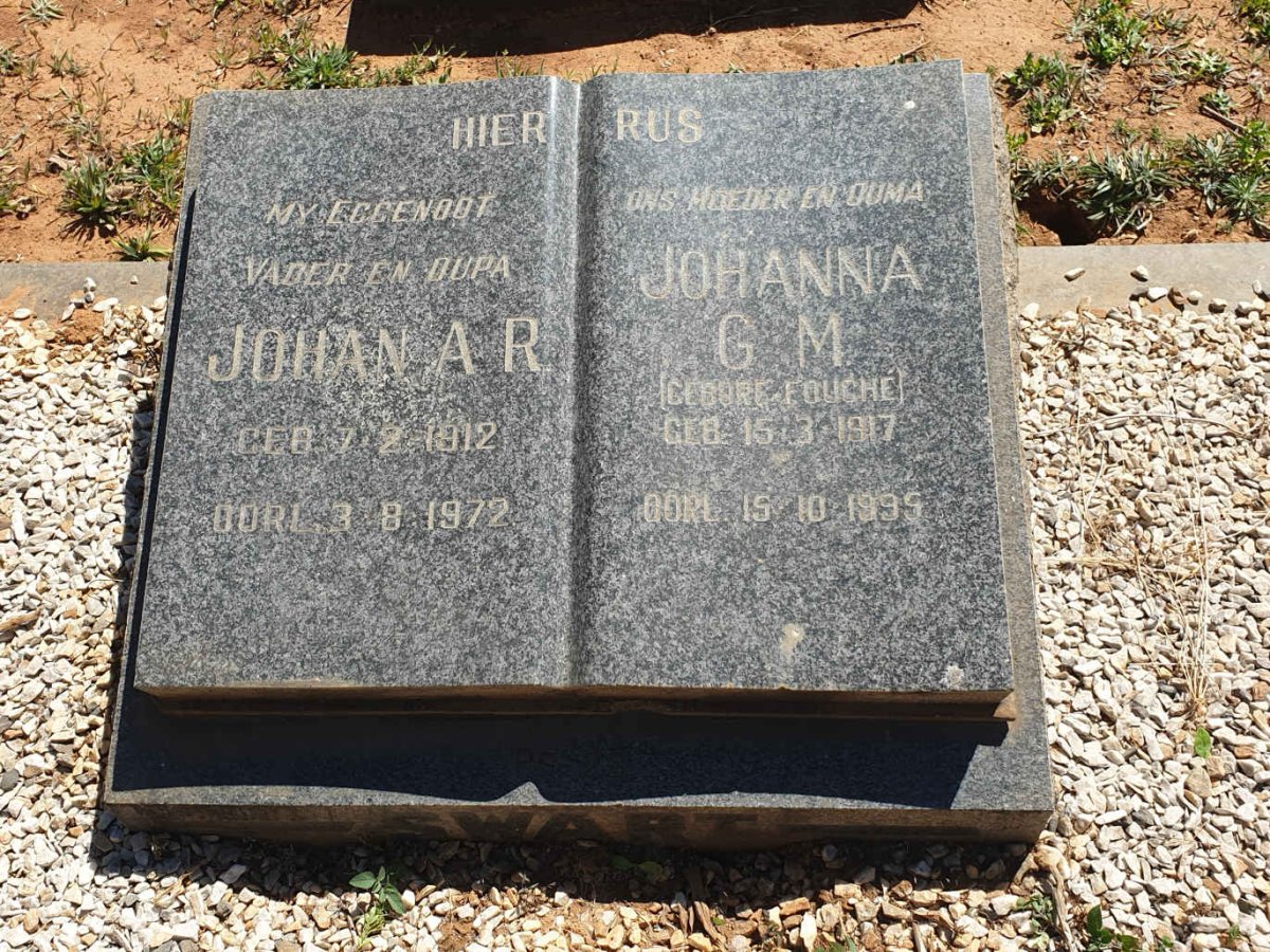 SWART Johan A.R. 1912-1972 &amp; Johanna G.M. FOUCHE 1917-1995
