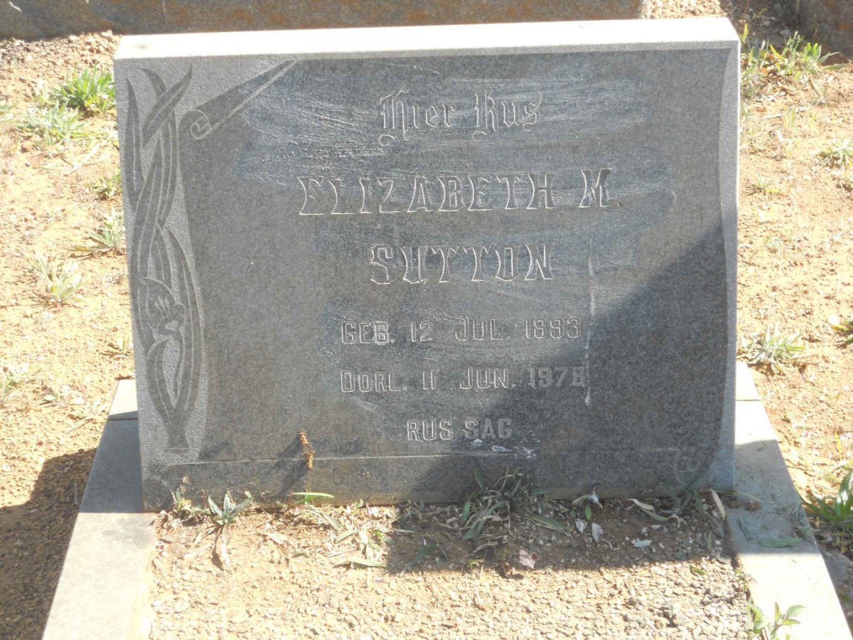 SUTTON Elizabeth M. 1893-1978