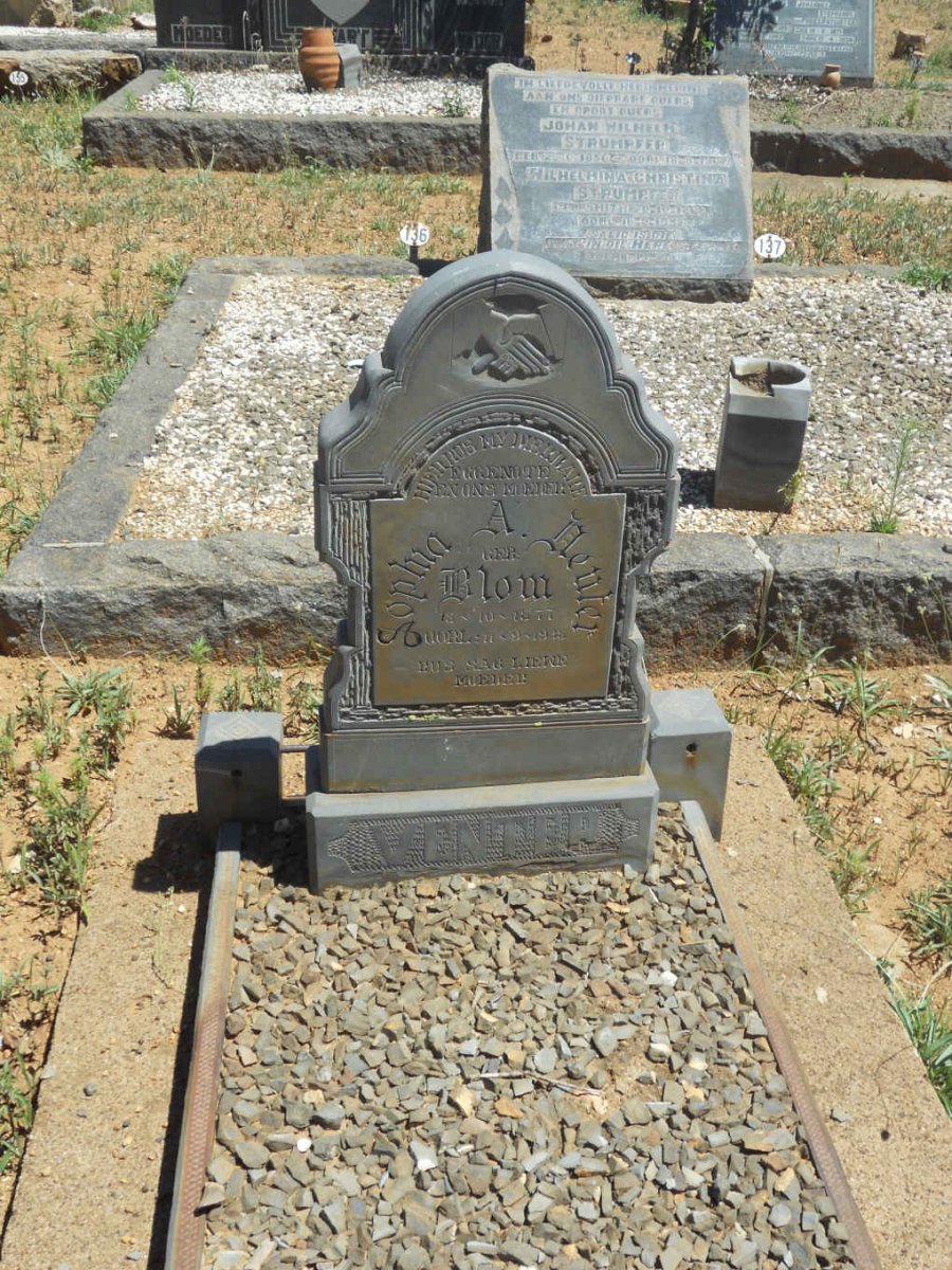 VENTER Sophia A. nee BLOM 1877-1938