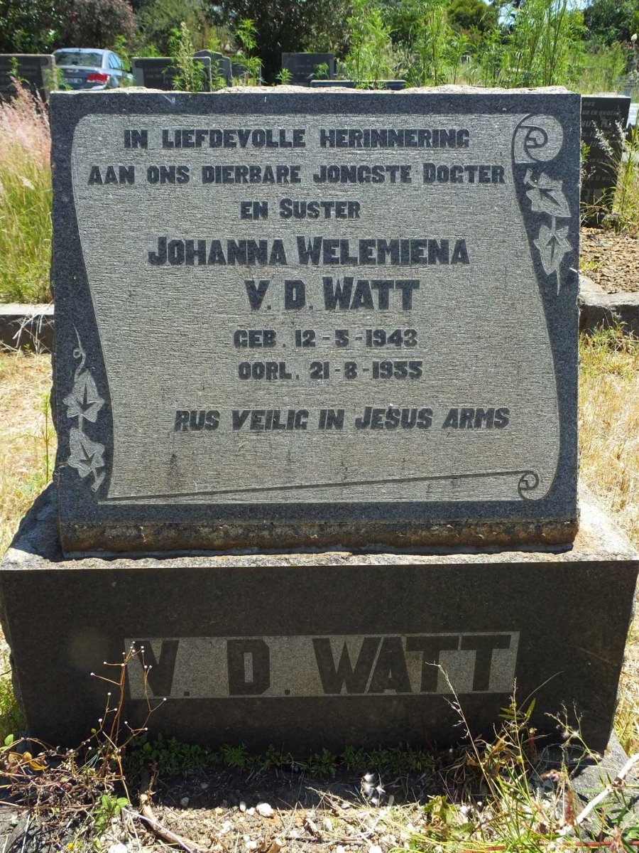 WATT Johanna Welemiena, v.d. 1943-1955