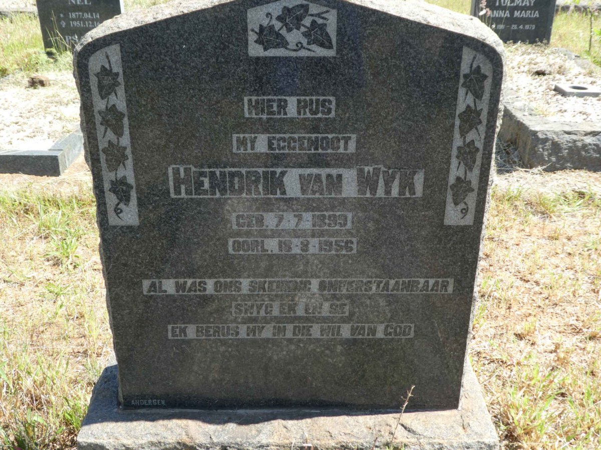 WYK Hendrik, van 1899-1956