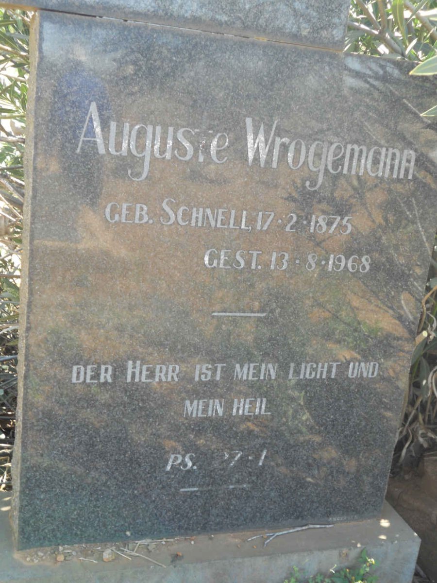 WROGEMANN Wilhelm 1865-1918 &amp; Auguste SCHNELL 1875-1968