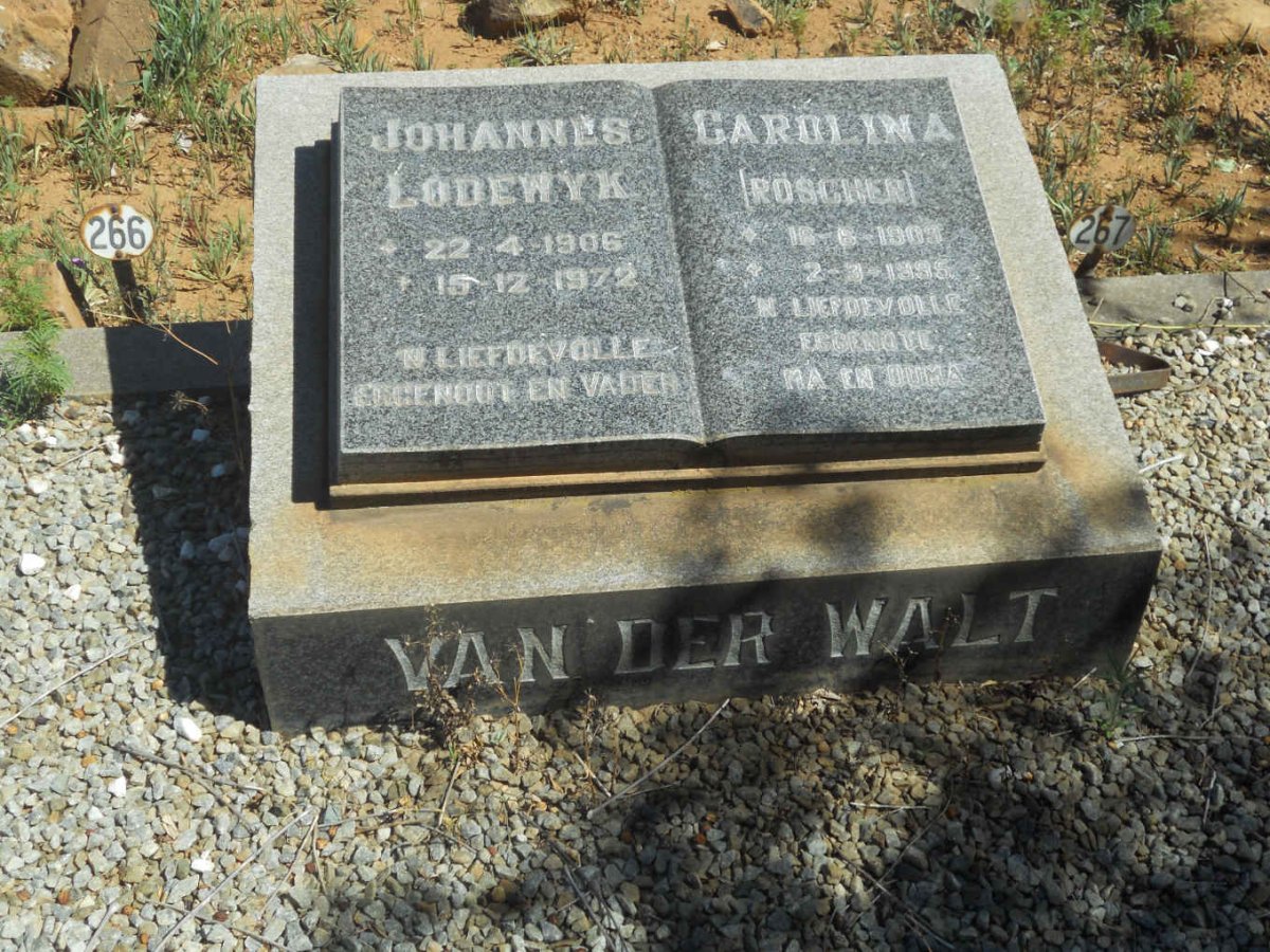 WALT Johannes Lodewyk, van der 1906-1972 &amp; Carolina ROSCHER 1909-1995