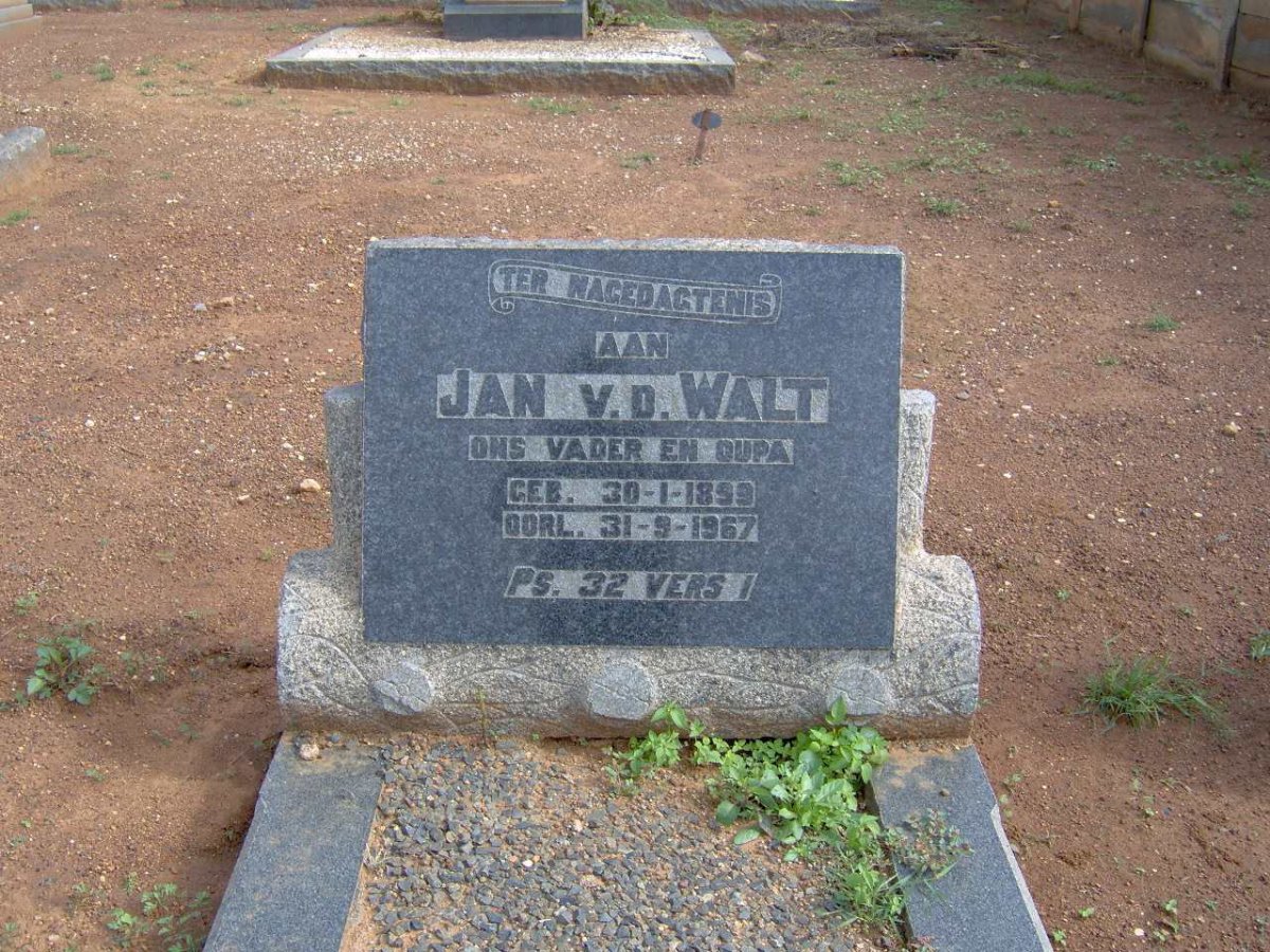 WALT Jan, v.d. 1899-1967