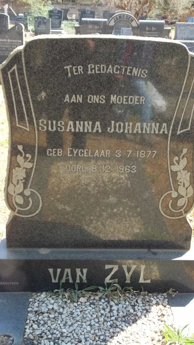 ZYL Susanna Johanna, van nee EYGELAAR 1877-1963