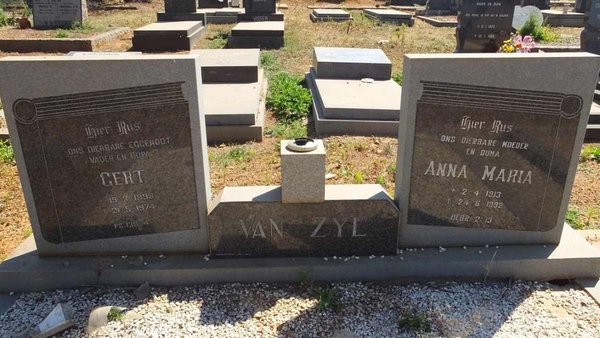 ZYL Gert, van 1898-1974 &amp; Anna Maria 1913-1992