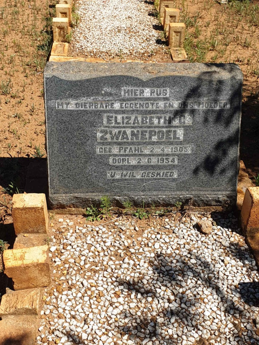 ZWANEPOEL Elizabeth G. nee PFAHL 1905-1954