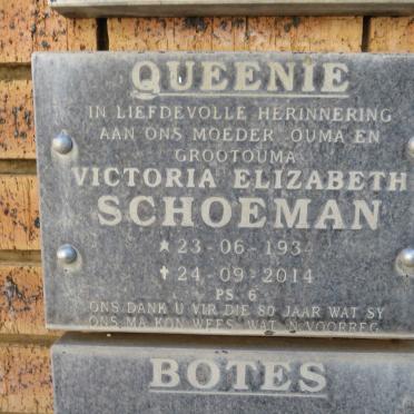 SCHOEMAN Victoria Elizabeth 1934-2014
