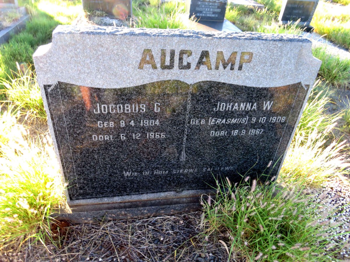 AUCAMP Jacobus G. 1904-1966 & Johanna W. ERASMUS 1908-1967