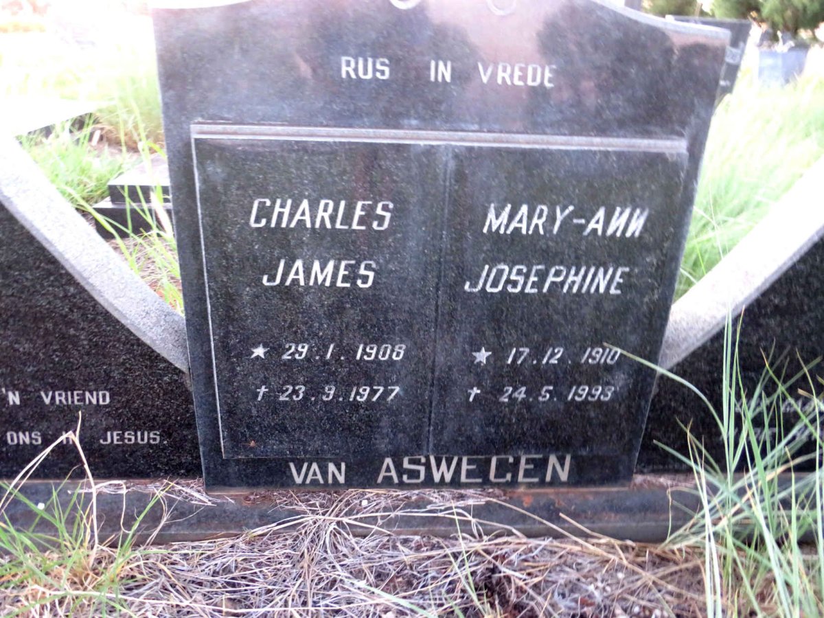 ASWEGEN Charles James, van 1908-1977 & Mary-Ann Josephine 1910-1993