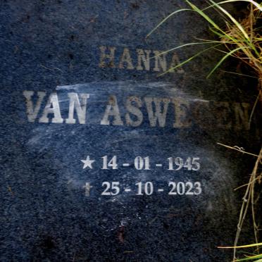 ASWEGEN Hanna, van 1945-2023