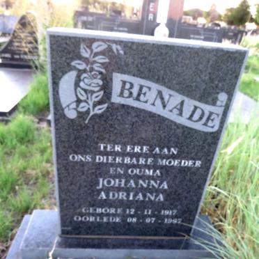 BENADE Johanna Adriana 1917-1997