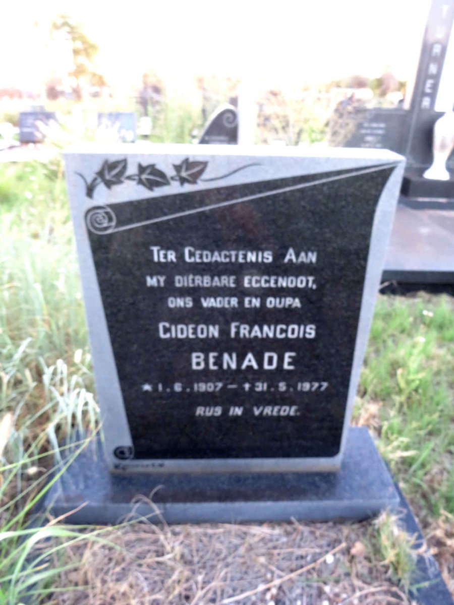 BENADE Gideon Francois 1907-1977