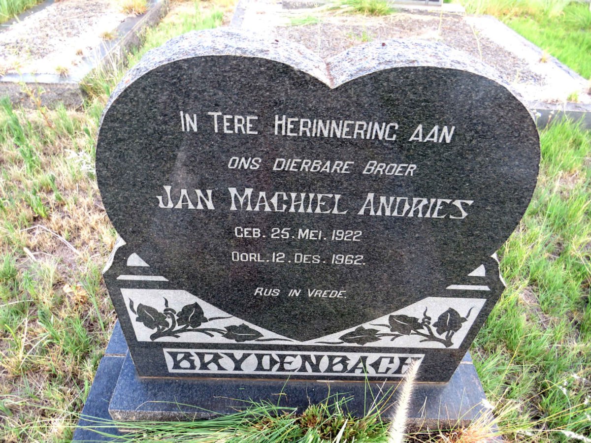 BRYDENBACH Jan Machiel Andries 1922-1962