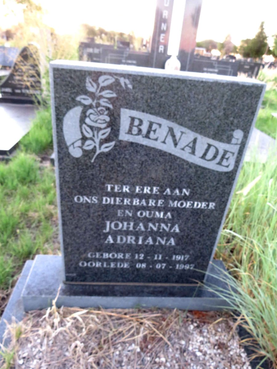 BENADE Johanna Adriana 1917-1997
