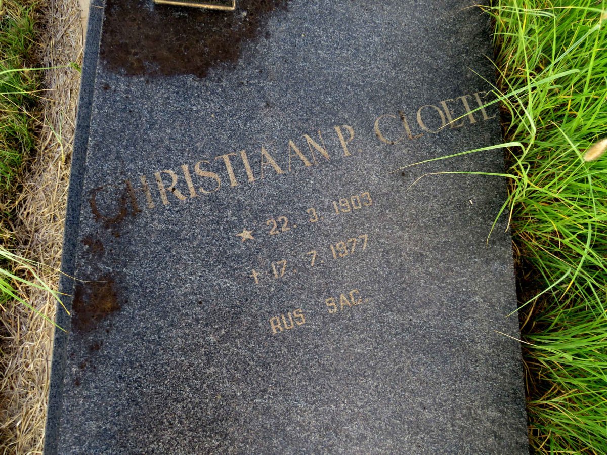CLOETE Christiaan P. 1903-1977