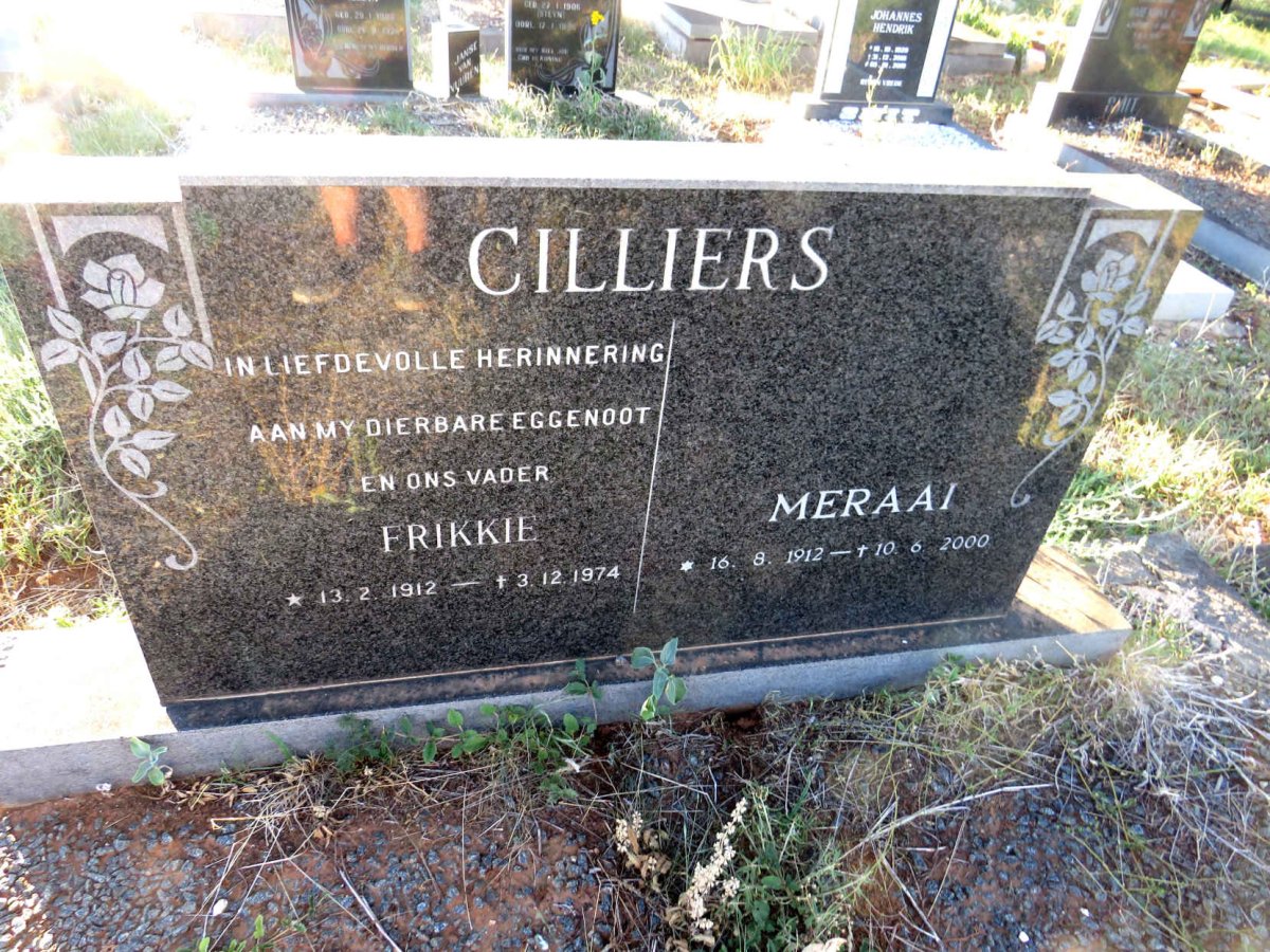 CILLIERS Frikkie 1912-1974 & Meraai 1912-2000