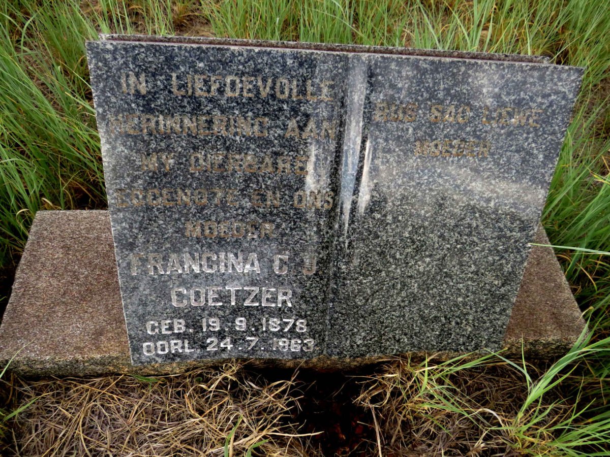 COETZER Francina C.J. 1878-1963