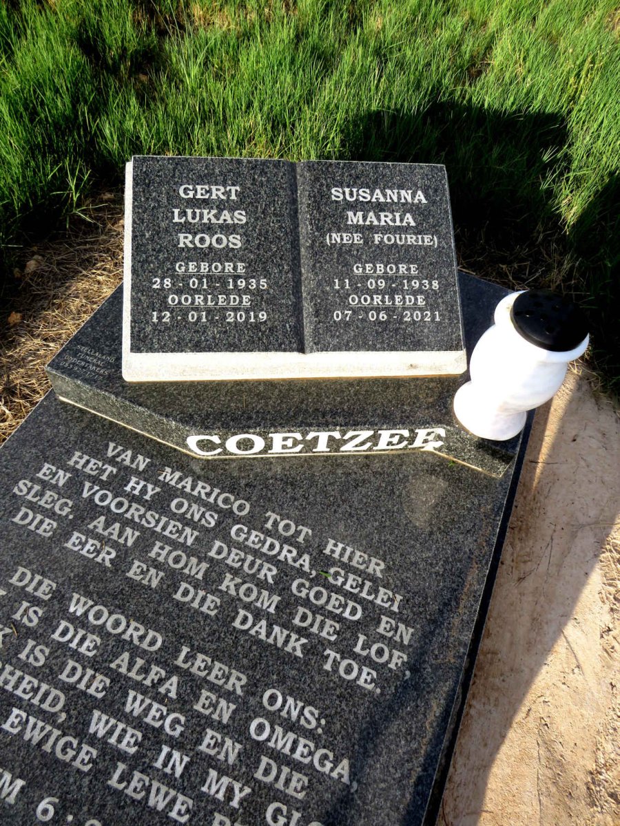 COETZEE Gert Lukas Roos 1935-2019 & Susanna Maria FOURIE 1938-2021