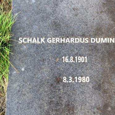 DUMINY Schalk Gerhardus 1901-1980