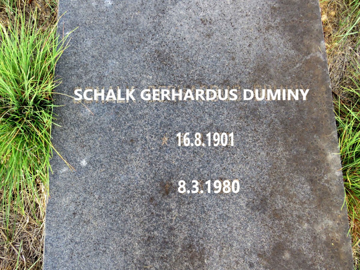 DUMINY Schalk Gerhardus 1901-1980