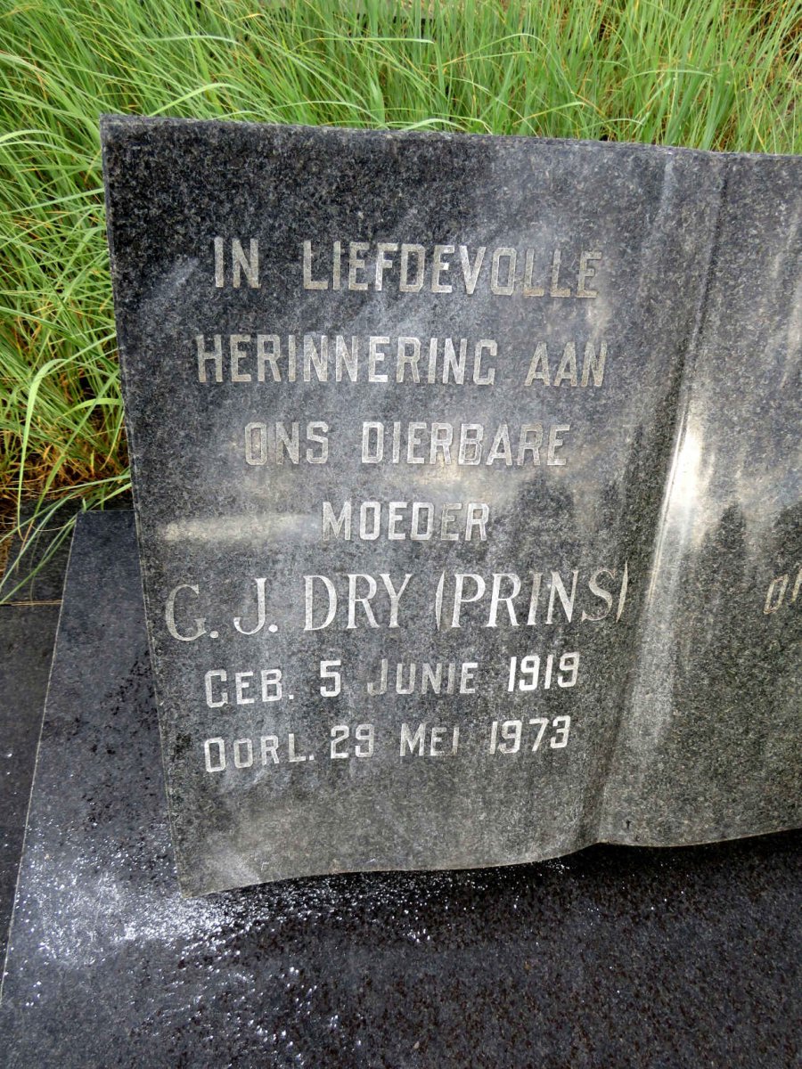 DRY G.J. nee PRINS 1919-1973 