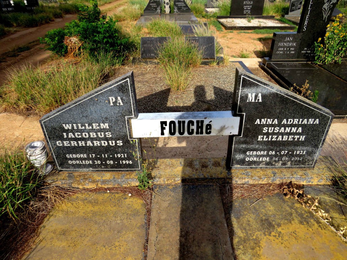 FOUCHE Willem Jacobus Gerhardus 1921-1996 & Anna Adriana Susanna Elizabeth 1925-2012