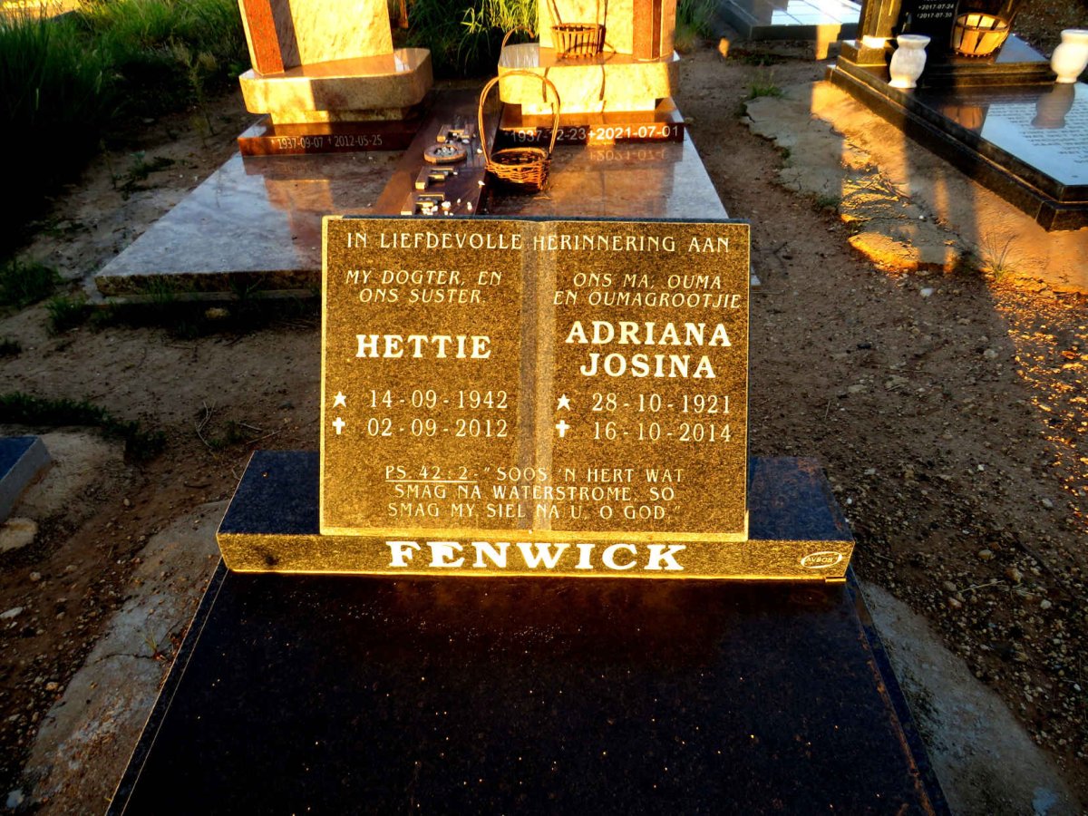 FENWICK Adriana Josina 1921-2014 :: FENWICK Hettie 1942-2012