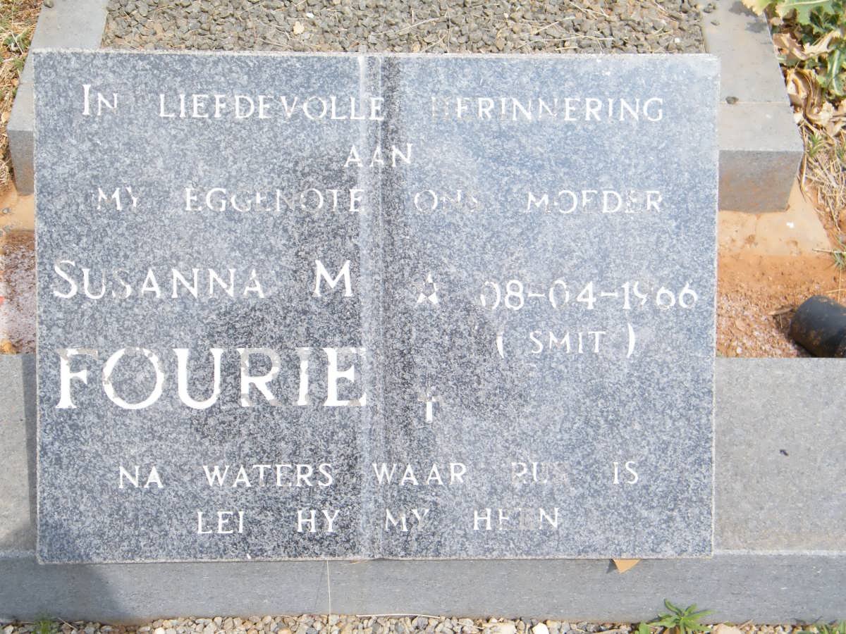 FOURIE Susanna M. nee SMIT 1966-