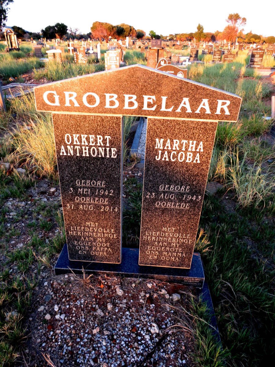 GROBBELAAR Okkert Anthonie 1942-2014 & Martha Jacoba 1943- 