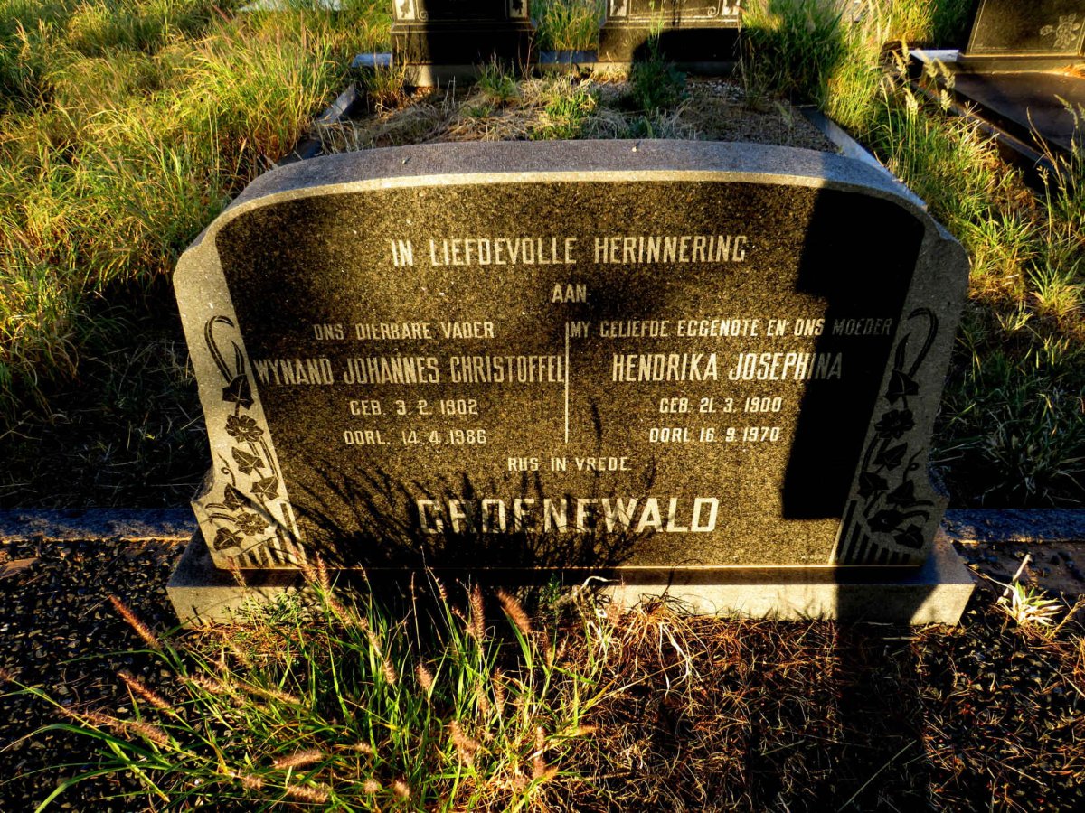 GROENEWALD Wynand Johannes Christoffel 1902-1986 & Hendrika Josephina 1900-1970