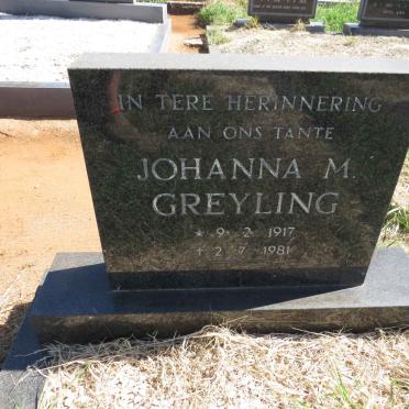 GREYLING Johanna M. 1917-1981