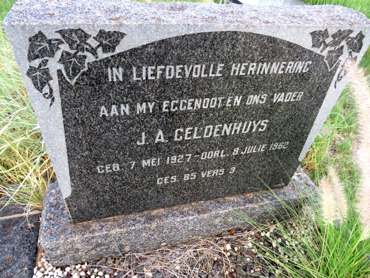 GELDENHUYS J.A. 1927-1962