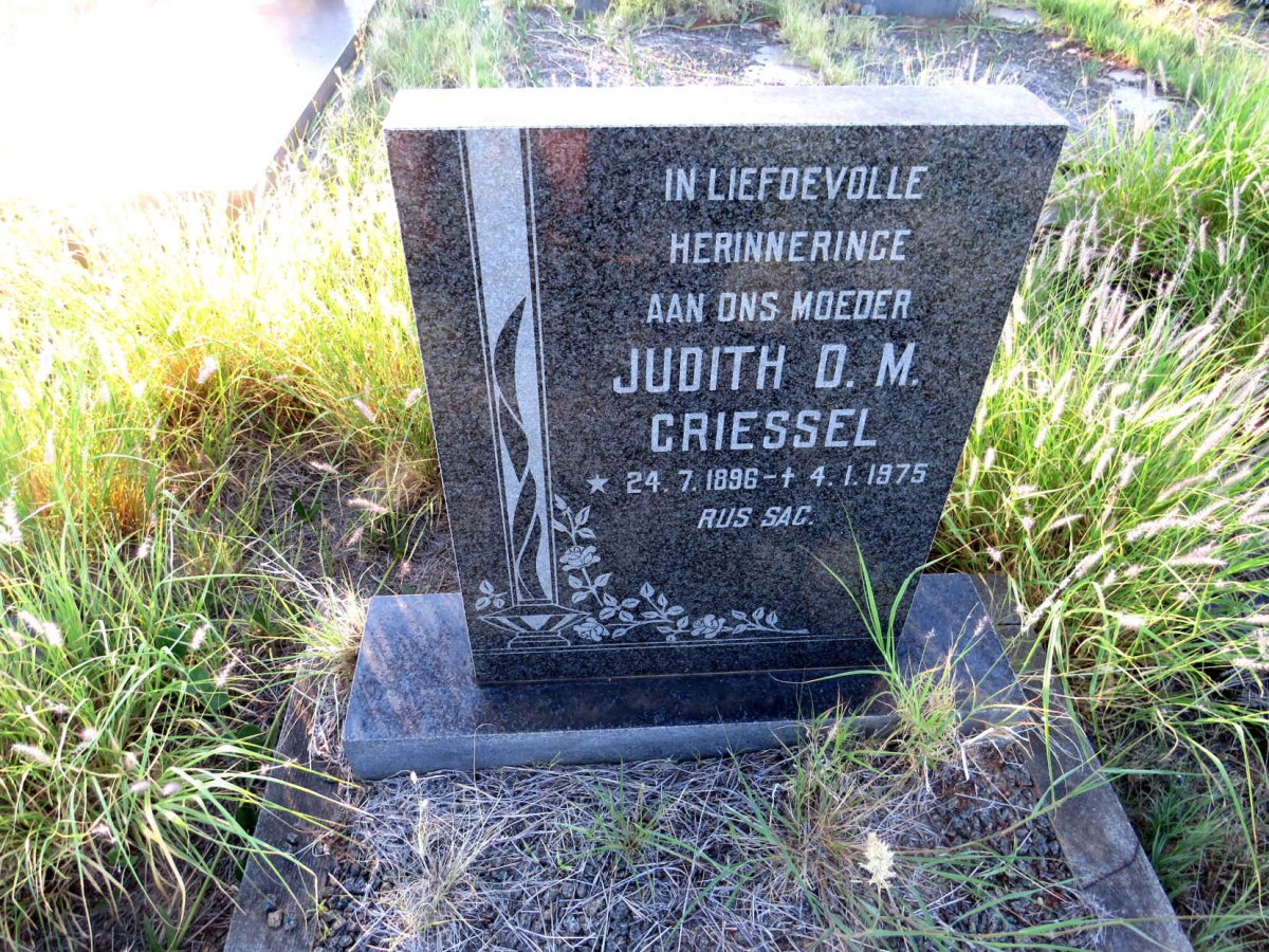 GRIESSEL Judith D.M. 1896-1975