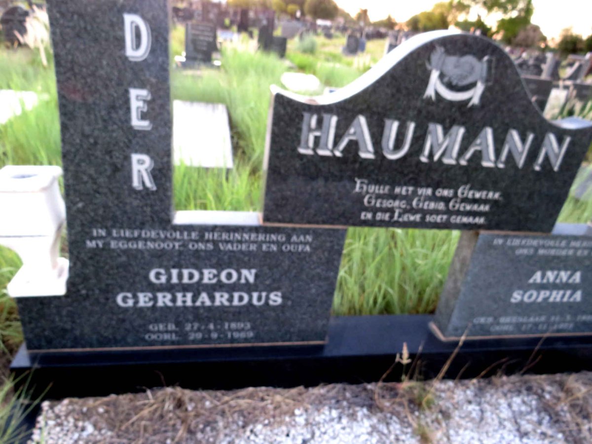 HAUMANN Gideon Gerhardus & Anna Sophia 1899-1973_2