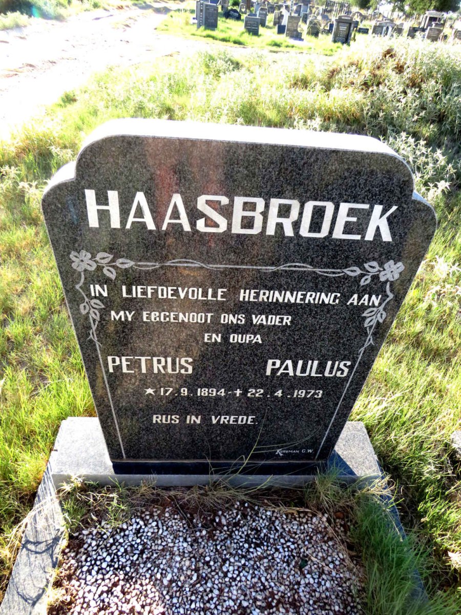 HAASBROEK Petrus Paulus 1894-1973