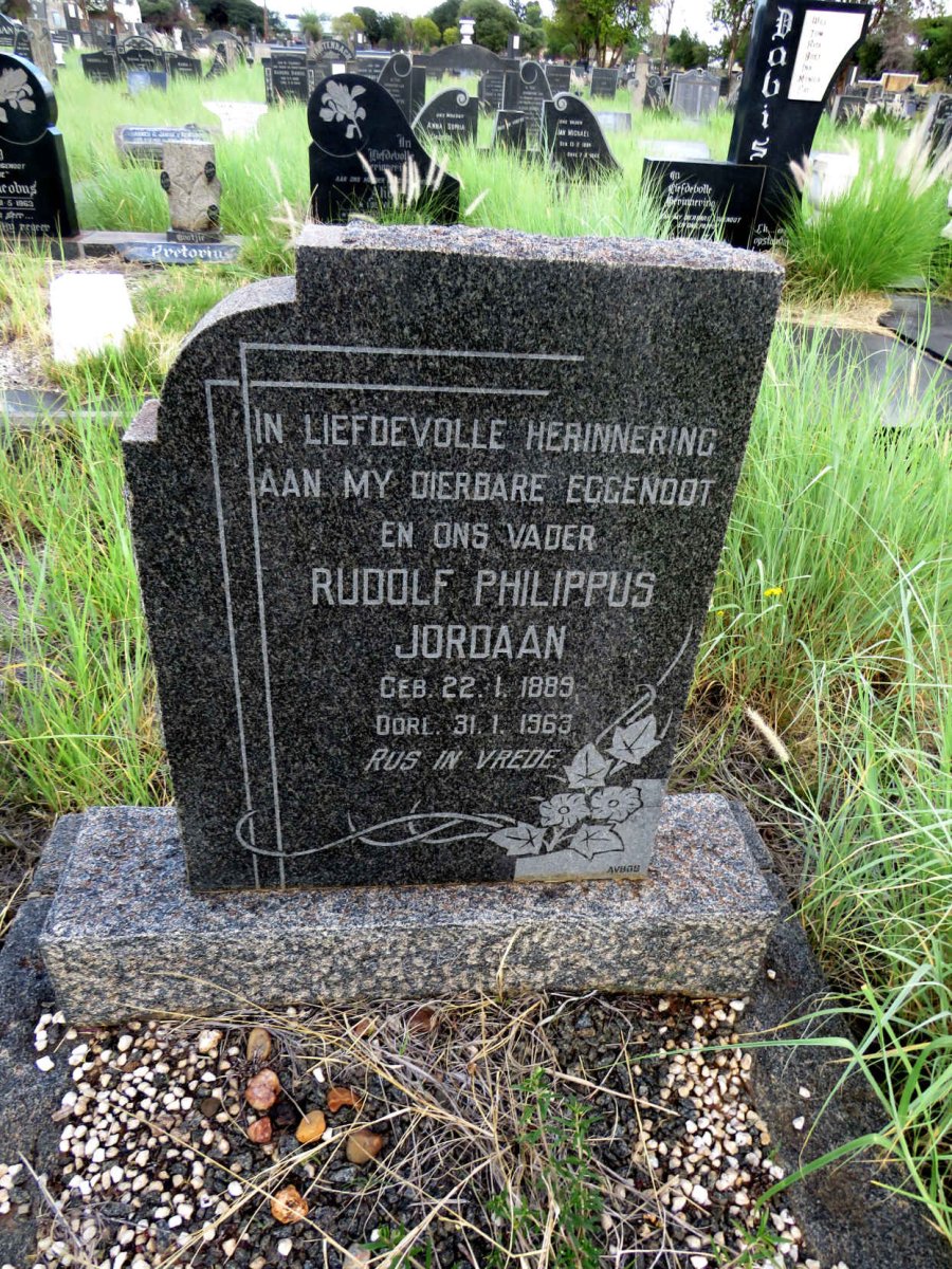 JORDAAN Rudolf Philippus 1889-1963