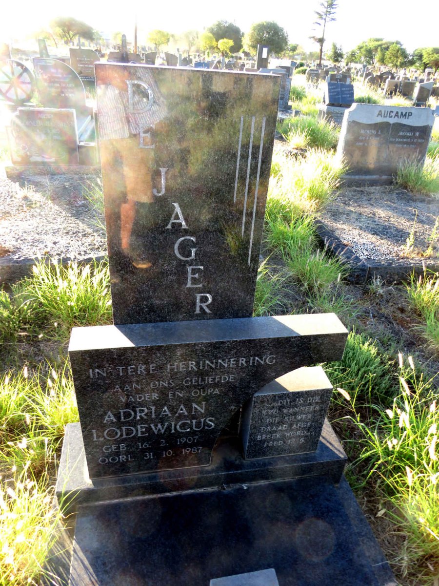 JAGER Adriaan Lodewicus, de 1907-1987 