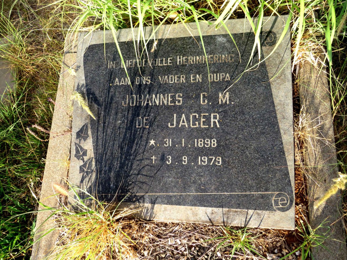 JAGER Johannes C.M., de 1898-1979