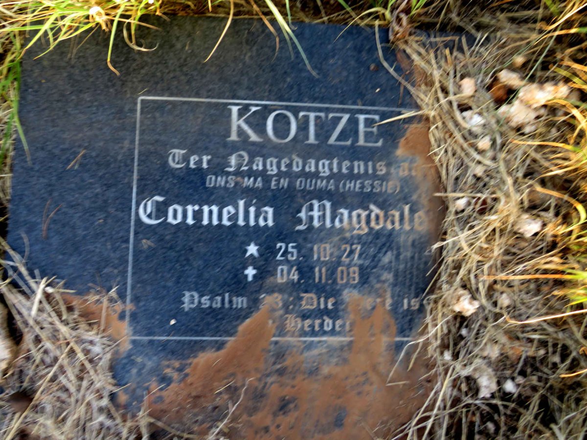KOTZE Cornelia Magdale? 1927-2009