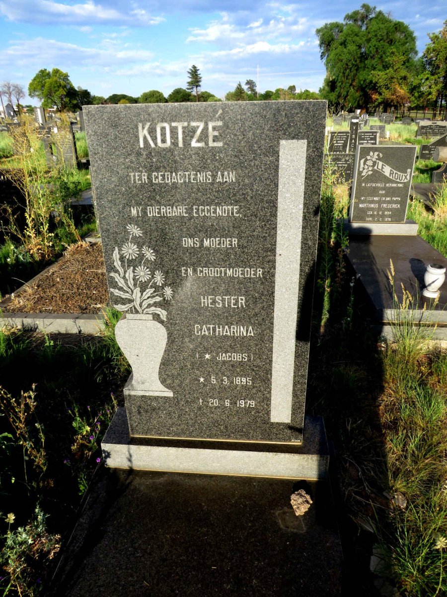 KOTZE Hester Catharina nee JACOBS 1895-1979