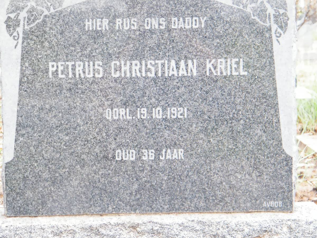 KRIEL Petrus Christiaan -1921