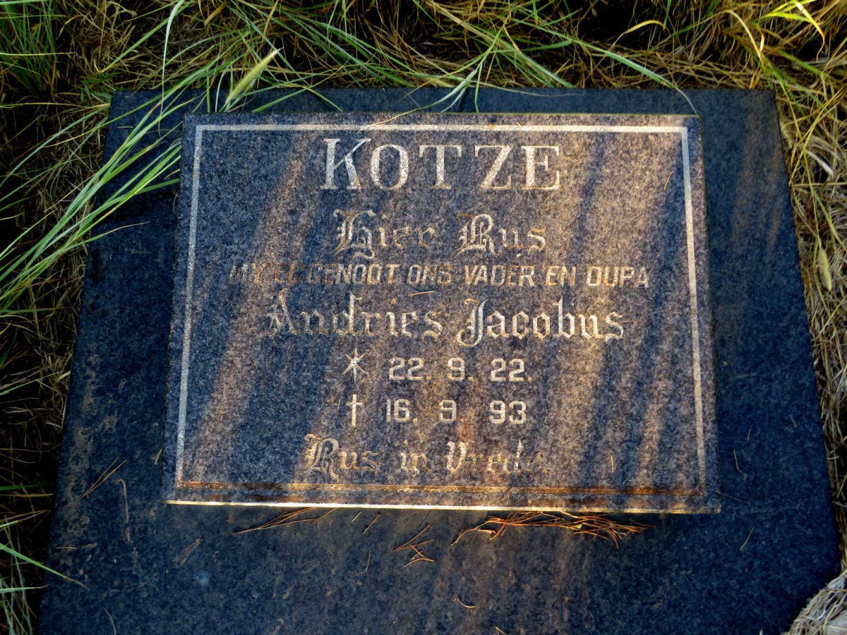 KOTZE Andries Jacobus 1922-1993