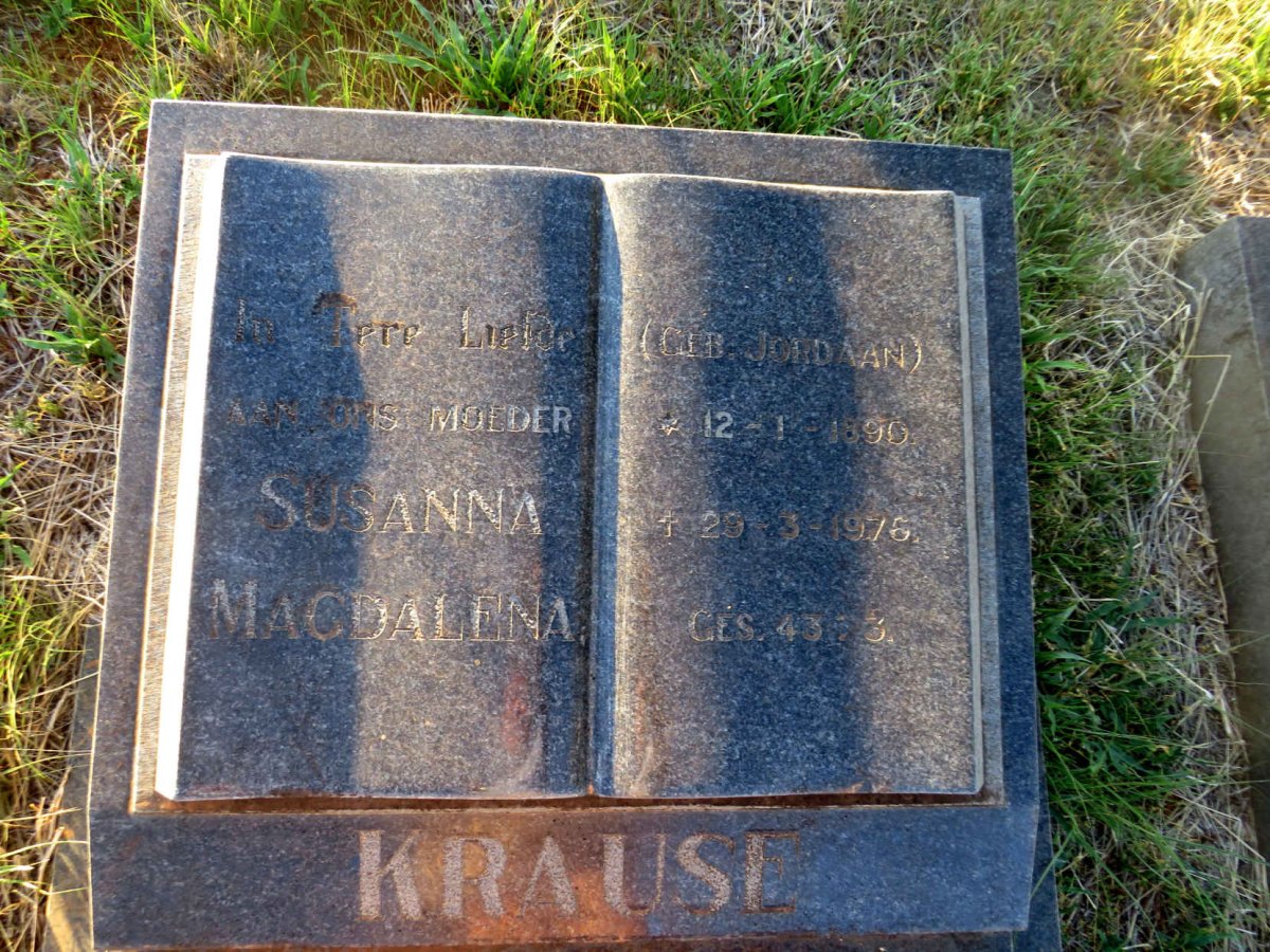 KRAUSE Susanna Magdalena 1890-1976