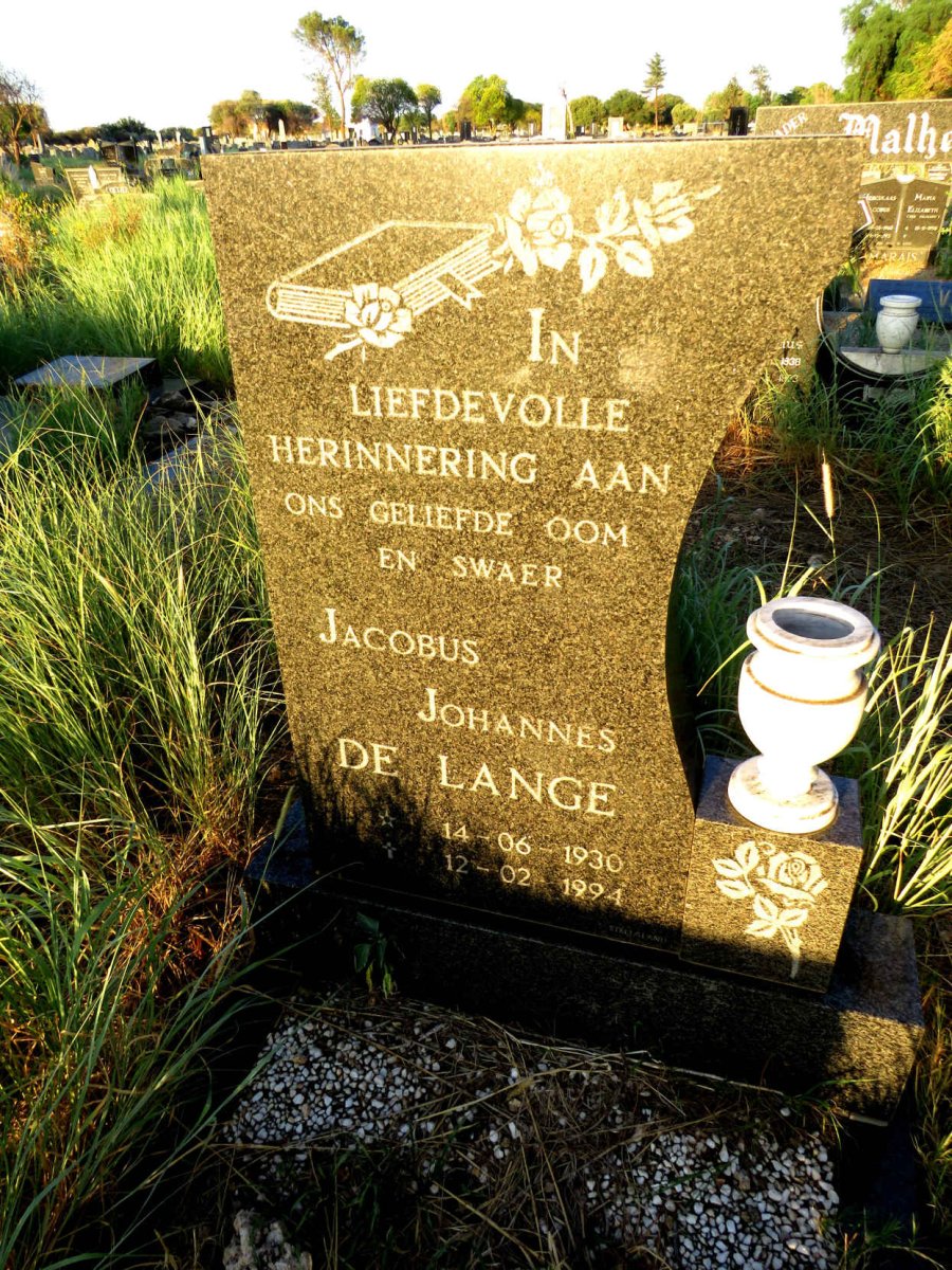 LANGE Jacobus Johannes, de 1930-1994