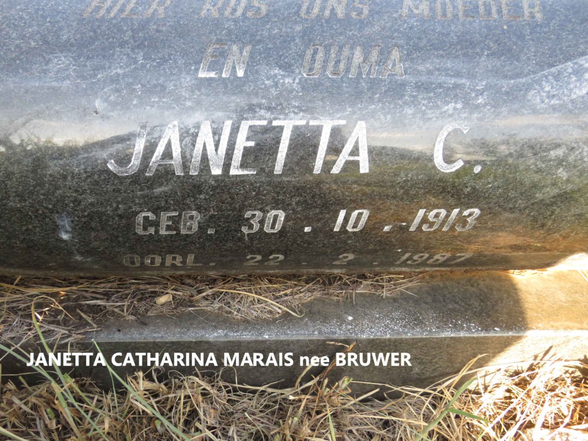 MARAIS David Jacobus 1910-1978 & Janetta Catharina BRUWER 1913-1987_2